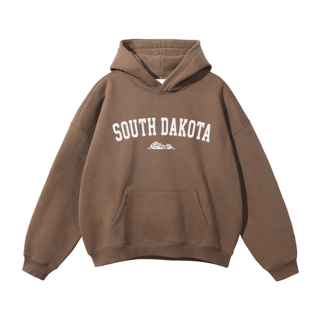 Collection 9 South Dakota Oversize Fleeced Hoodie - Brown front