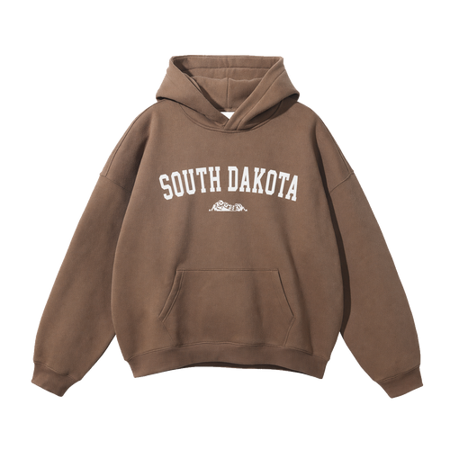 Collection 9 South Dakota Oversize Fleeced Hoodie - Brown front