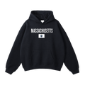 Collection 7 Massachusetts Oversize Fleeced Hoodie - Black front