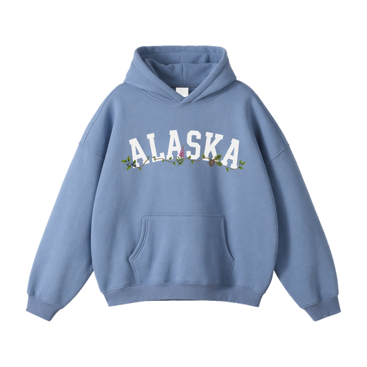 Collection 10 Alaska Oversize Fleeced Hoodie - Medium Blue front