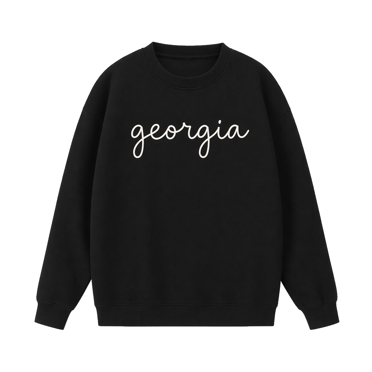 Collection 3 Georgia Essential Heavyweight Crewneck Sweatshirt - Black front