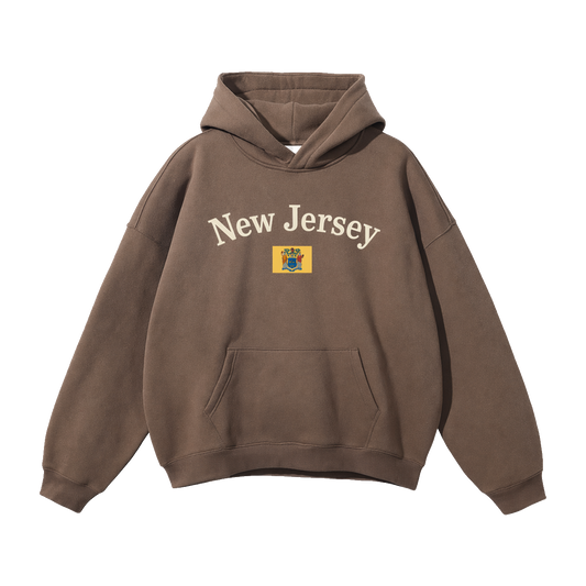 Collection 6 New Jersey Oversize Fleeced Hoodie - Brown front