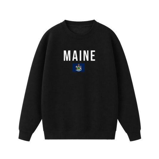 Collection 7 Maine Essential Heavyweight Crewneck Sweatshirt - Black front