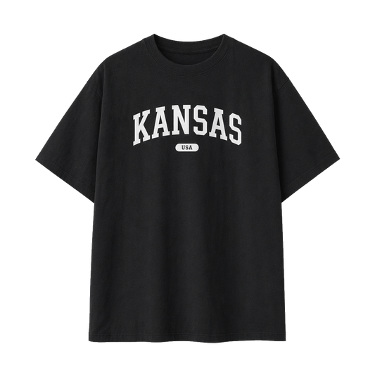 Collection 4 Kansas Essential Cotton T-Shirt - Black front