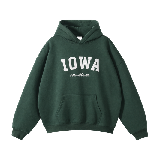 Collection 9 Iowa Oversize Fleeced Hoodie - Eden Green front