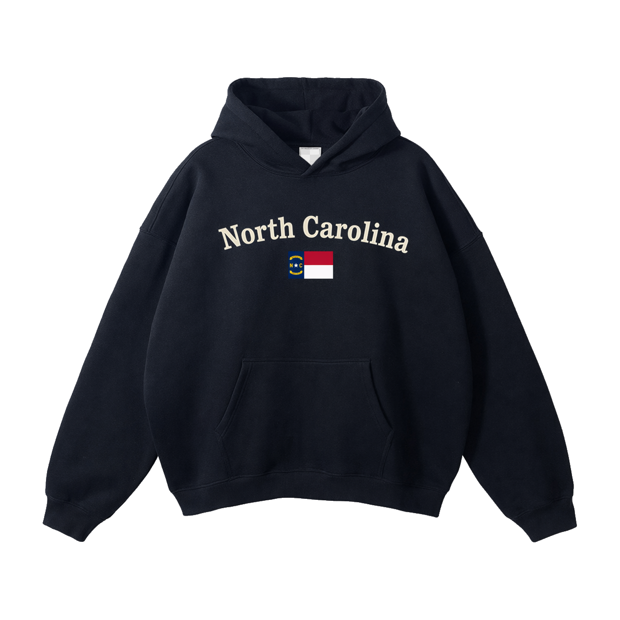 Collection 6 North Carolina Oversize Fleeced Hoodie - Black front