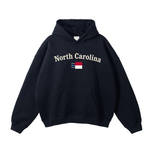 Collection 6 North Carolina Oversize Fleeced Hoodie - Black front