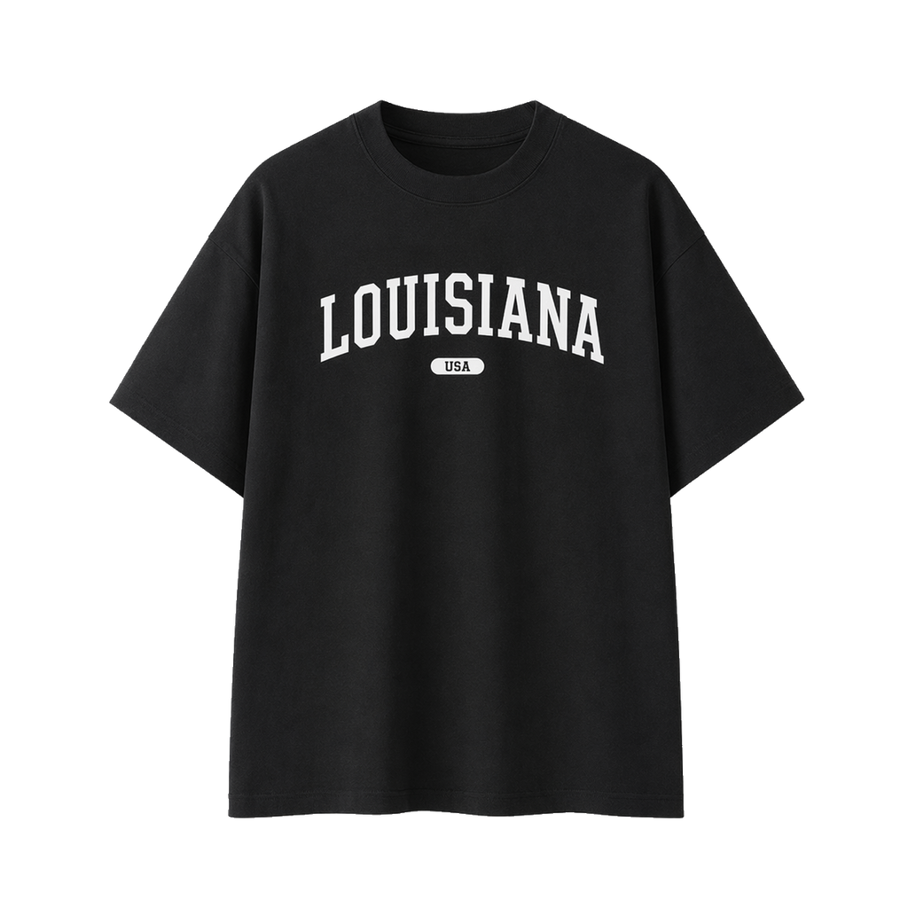 Collection 4 Louisiana Essential Cotton T-Shirt - Black front