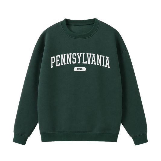 Collection 4 Pennsylvania Essential Heavyweight Crewneck Sweatshirt - Dark Green front