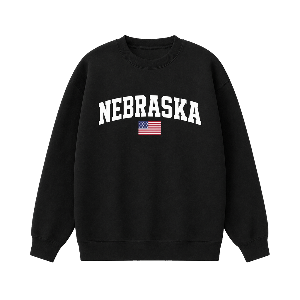 Collection 2 Nebraska Essential Heavyweight Crewneck Sweatshirt - Black front