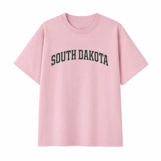 Collection 1 South Dakota Essential Cotton T-Shirt - Pink front