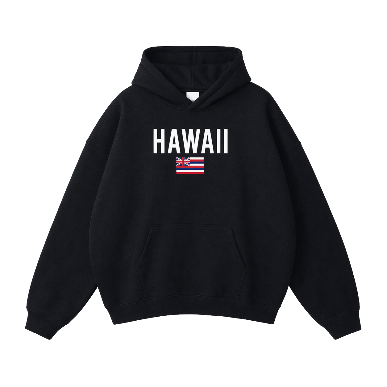 Collection 7 Hawaii Oversize Fleeced Hoodie - Black front