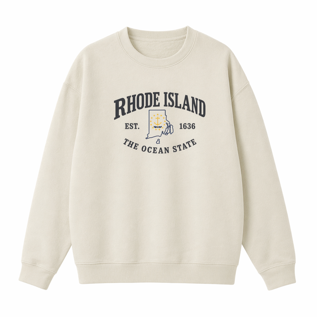 Collection 8 Rhode Island Essential Heavyweight Crewneck Sweatshirt - Cream front