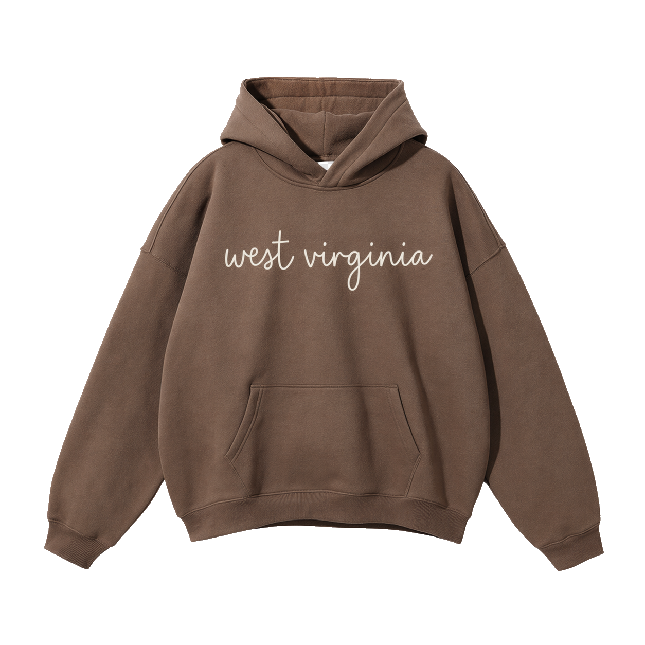 Collection 3 West Virginia Oversize Fleeced Hoodie - Brown front