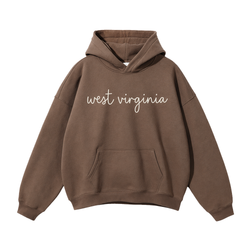 Collection 3 West Virginia Oversize Fleeced Hoodie - Brown front