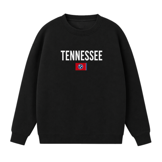 Collection 7 Tennessee Essential Heavyweight Crewneck Sweatshirt - Black front
