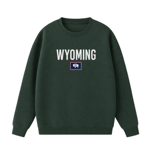 Collection 7 Wyoming Essential Heavyweight Crewneck Sweatshirt - Dark Green front