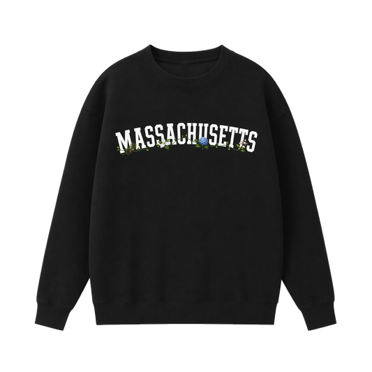 Collection 10 Massachusetts Essential Heavyweight Crewneck Sweatshirt - Black front