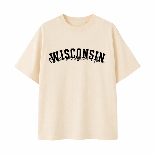 Collection 10 Wisconsin Essential Cotton T-Shirt - Apricot front