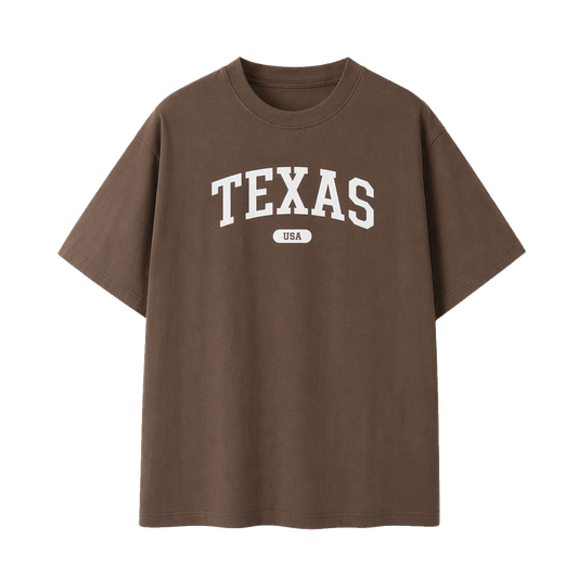 Collection 4 Texas Essential Cotton T-Shirt - Coffee front