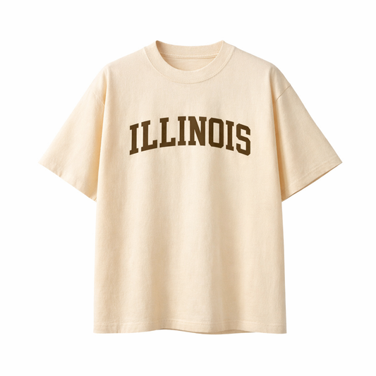 Collection 1 Illinois Essential Cotton T-Shirt - Apricot front