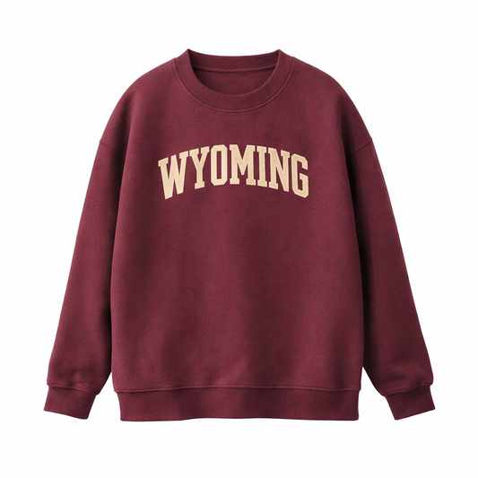 Collection 1 Wyoming Essential Heavyweight Crewneck Sweatshirt - Dull Red front