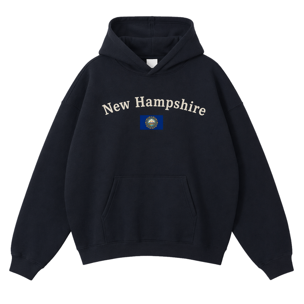 Collection 6 New Hampshire Oversize Fleeced Hoodie - Black front