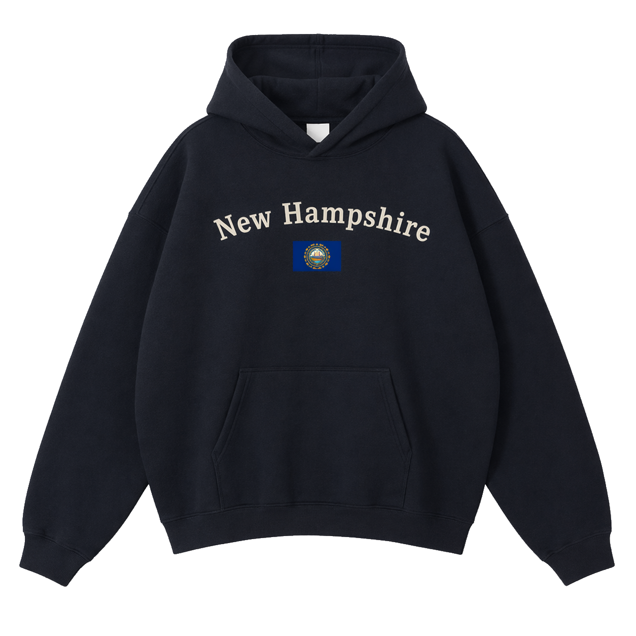 Collection 6 New Hampshire Oversize Fleeced Hoodie - Black front