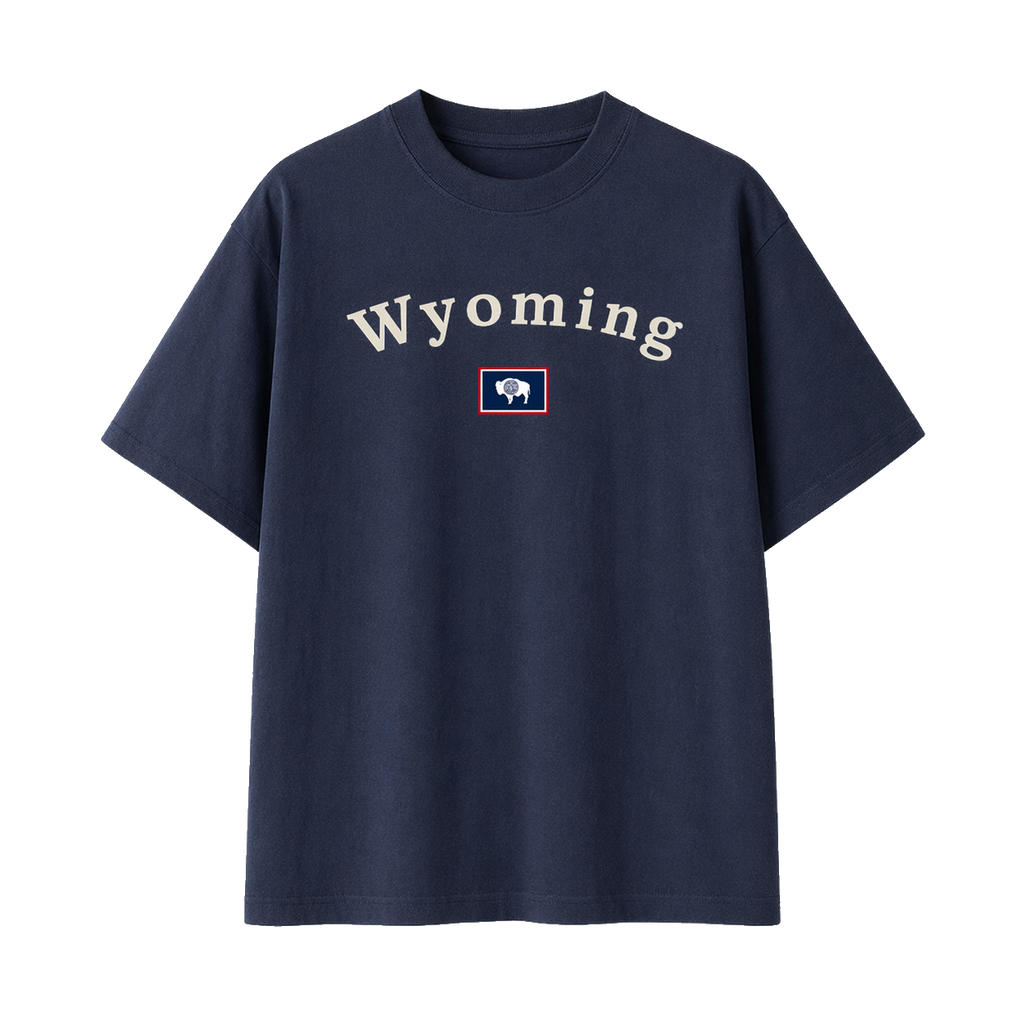 Collection 6 Wyoming Essential Cotton T-Shirt - Navy Blue front