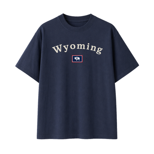 Collection 6 Wyoming Essential Cotton T-Shirt - Navy Blue front