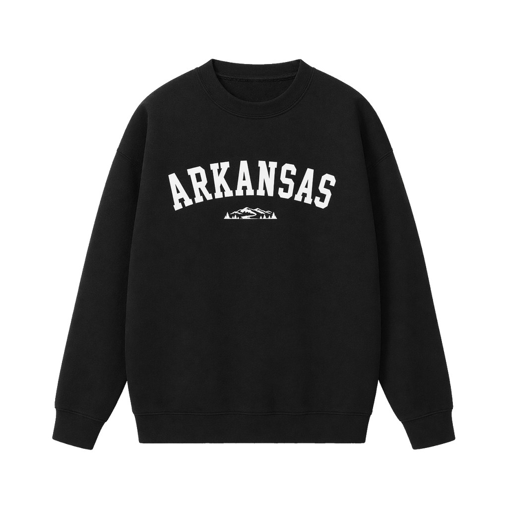 Collection 9 Arkansas Essential Heavyweight Crewneck Sweatshirt - Black front