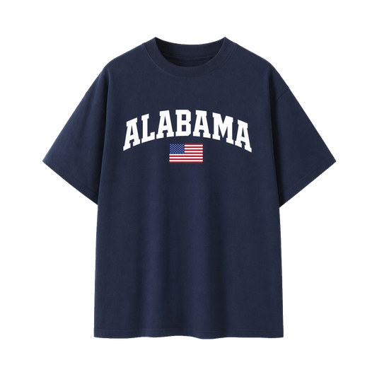 Collection 2 Alabama Essential Cotton T-Shirt - Navy Blue front