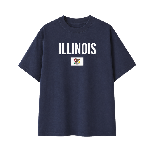 Collection 7 Illinois Essential Cotton T-Shirt - Navy Blue front