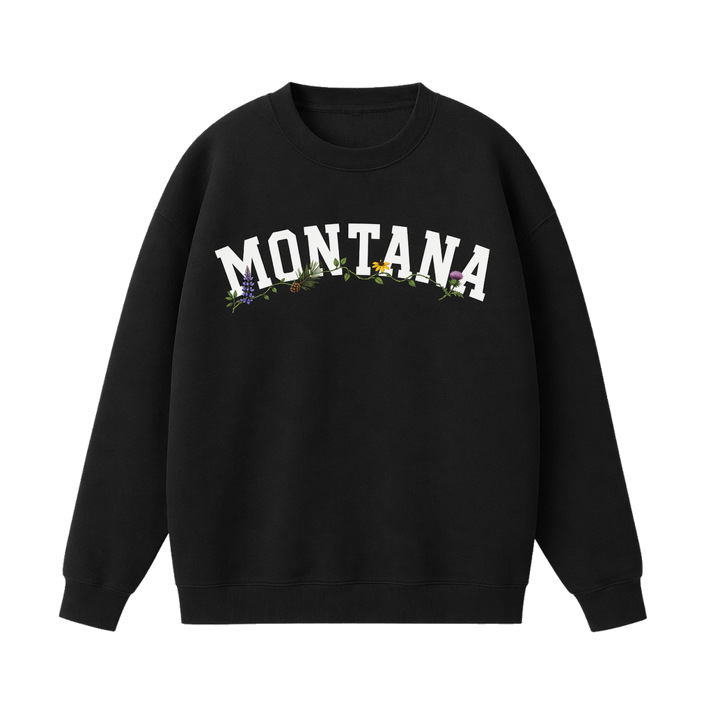 Collection 10 Montana Essential Heavyweight Crewneck Sweatshirt - Black front