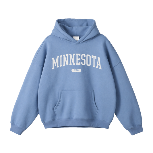Collection 4 Minnesota Oversize Fleeced Hoodie - Medium Blue front