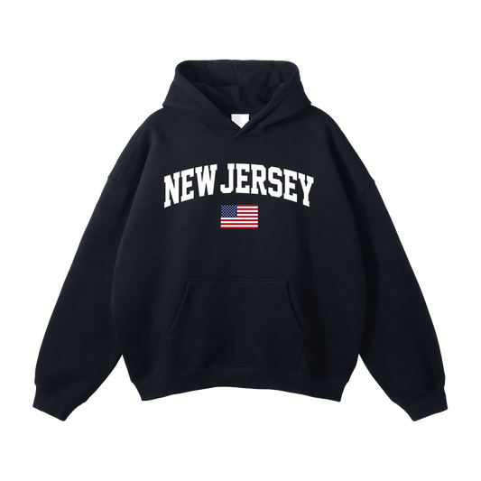 Collection 2 New Jersey Oversize Fleeced Hoodie - Black front