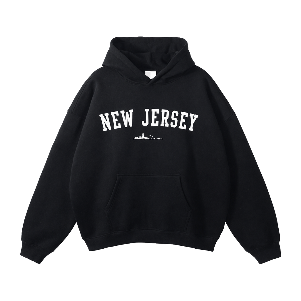Collection 9 New Jersey Oversize Fleeced Hoodie - Black front