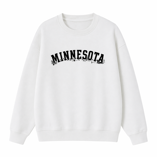 Collection 10 Minnesota Essential Heavyweight Crewneck Sweatshirt - White front