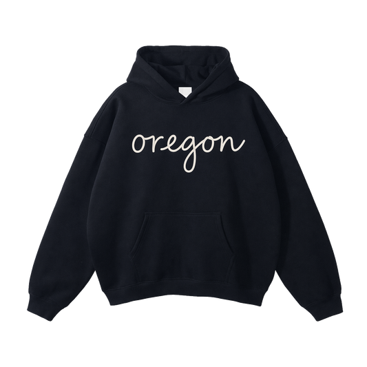 Collection 3 Oregon Oversize Fleeced Hoodie - Black front