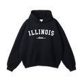 Collection 9 Illinois Oversize Fleeced Hoodie - Black front