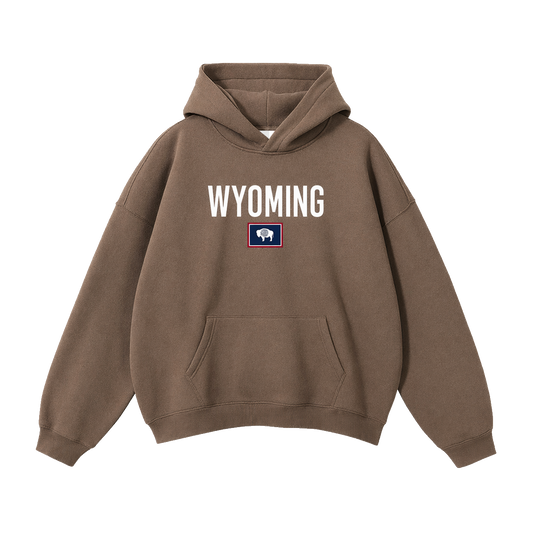 Collection 7 Wyoming Oversize Fleeced Hoodie - Brown front