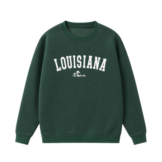 Collection 9 Louisiana Essential Heavyweight Crewneck Sweatshirt - Dark Green front