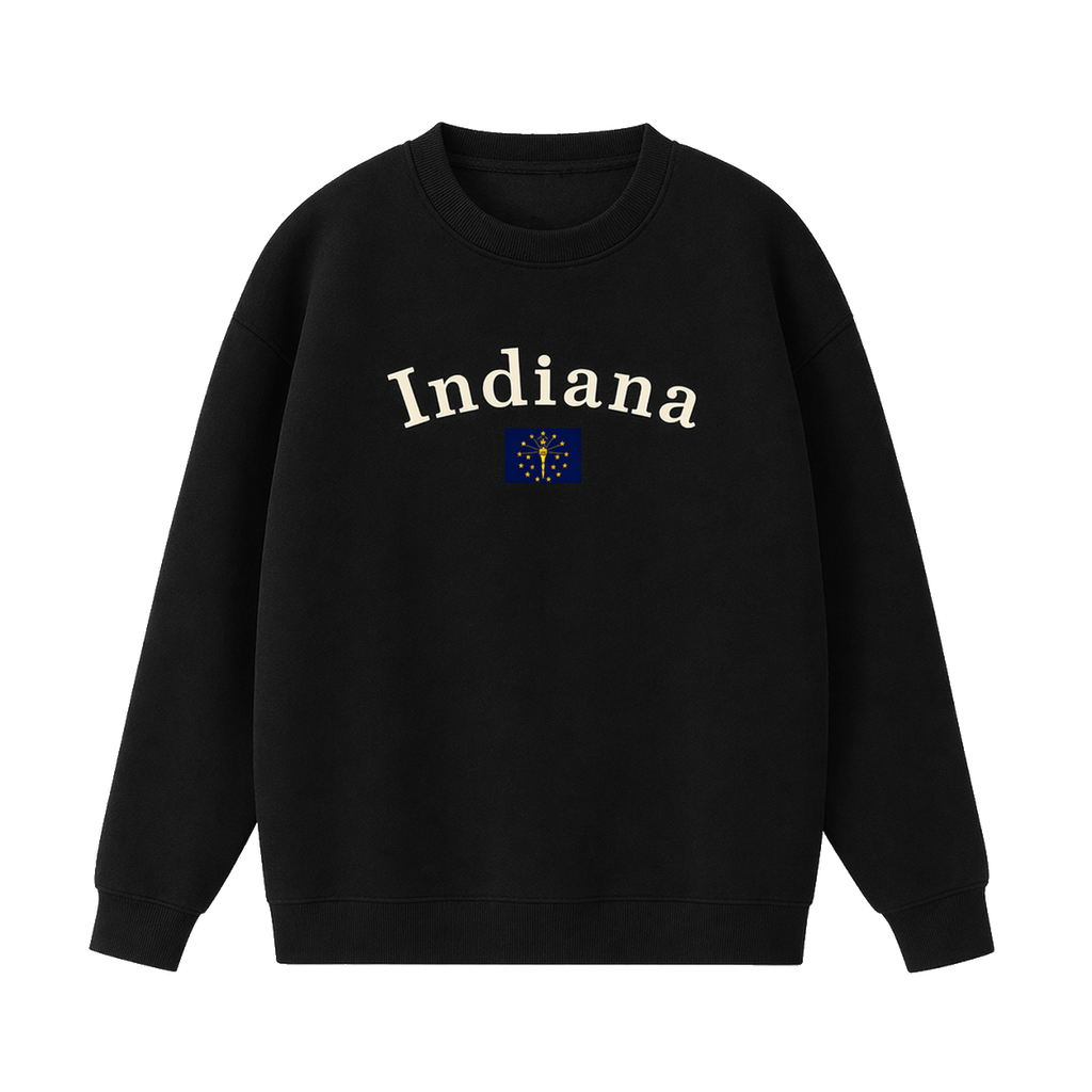 Collection 6 Indiana Essential Heavyweight Crewneck Sweatshirt - Black front