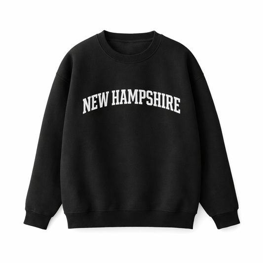 Collection 1 New Hampshire Essential Heavyweight Crewneck Sweatshirt - Black front