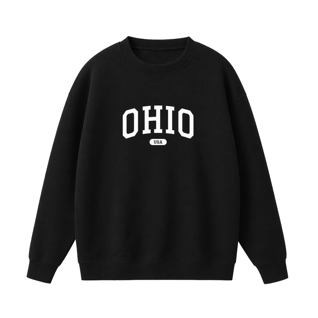 Collection 4 Ohio Essential Heavyweight Crewneck Sweatshirt - Black front