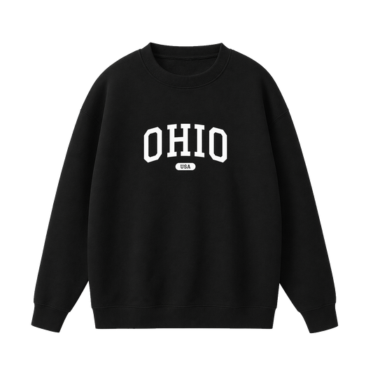 Collection 4 Ohio Essential Heavyweight Crewneck Sweatshirt - Black front