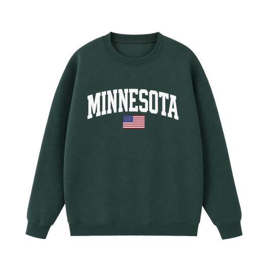 Collection 2 Minnesota Essential Heavyweight Crewneck Sweatshirt - Dark Green front
