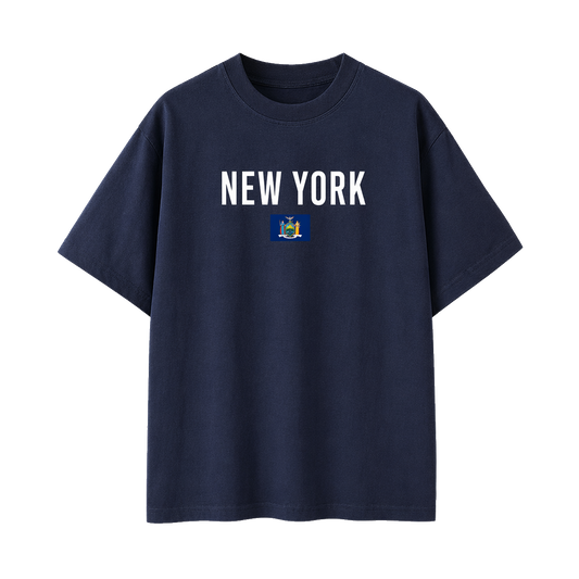 Collection 7 New York Essential Cotton T-Shirt - Navy Blue front