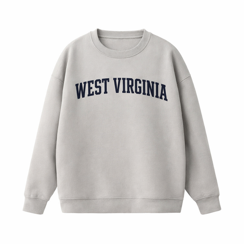 Collection 1 West Virginia Essential Heavyweight Crewneck Sweatshirt - Gray front