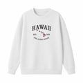 Collection 8 Hawaii Essential Heavyweight Crewneck Sweatshirt - White front